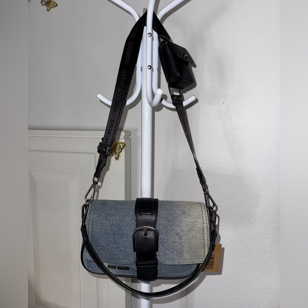 Steve Madden Blue and Black Crossbody Bag
